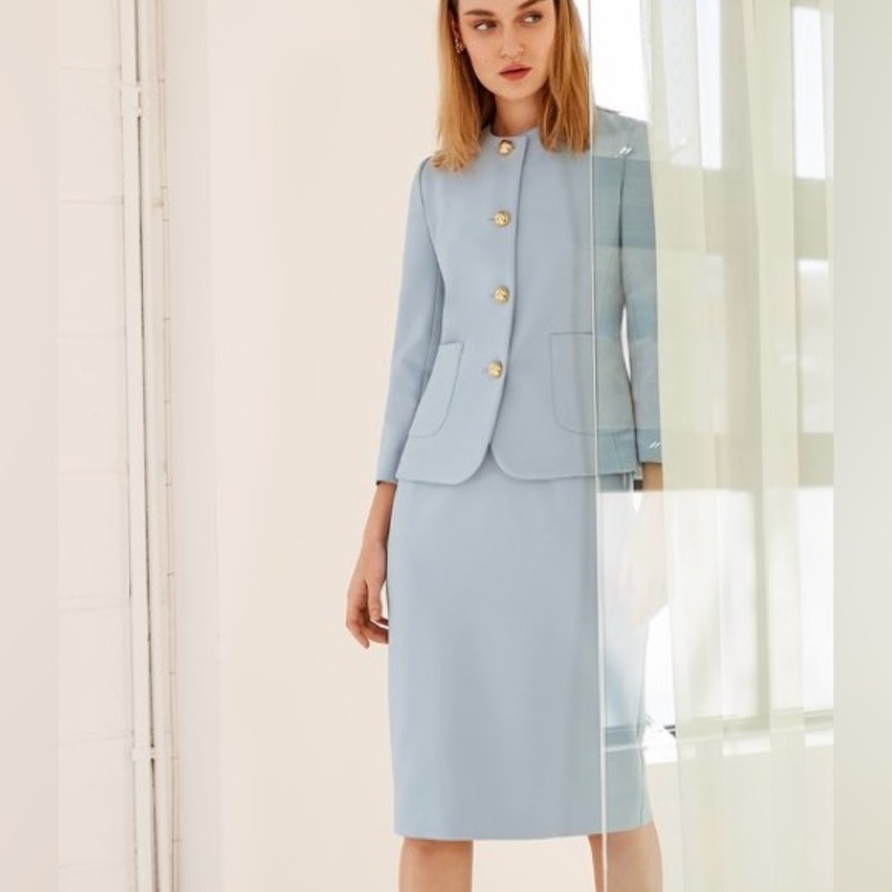 Éditions de robes Montreal powder blue  dress and matching jacket. Size 4. NWT
